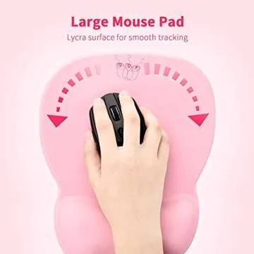 EooCoo Ergonomic Mouse Pad with Wrist Support, Mousepad with Memory Foam Wrist Rest and Non-Slip Base for Computer, Cafe, Home & Office, 9.64 x 8.26 in Office Desk Accessories