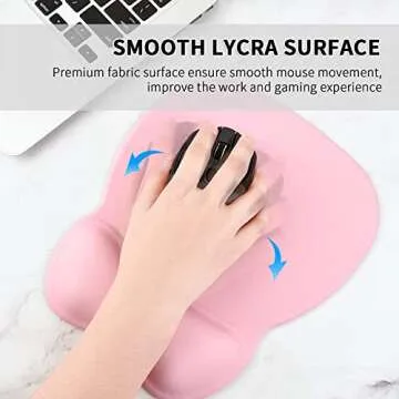 EooCoo Ergonomic Mouse Pad with Wrist Support, Mousepad with Memory Foam Wrist Rest and Non-Slip Base for Computer, Cafe, Home & Office, 9.64 x 8.26 in Office Desk Accessories