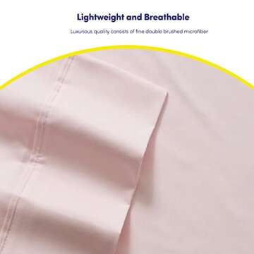 Full Size Bed Sheets - 6 Piece 1500 Supreme Collection Fine Brushed Microfiber Deep Pocket Full Sheet Set Bedding - 2 Extra Pillow Cases, Great Value, Full, Pale Pink