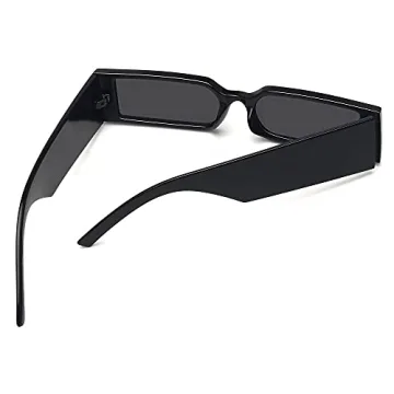 Retro 90s Rectangle Sunglasses for Trendy Summer Style