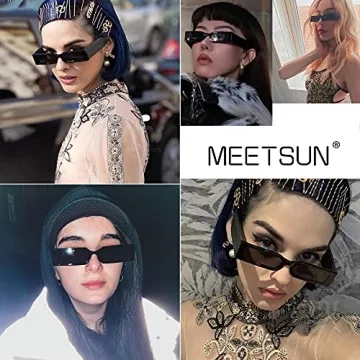 Retro 90s Rectangle Sunglasses for Trendy Summer Style