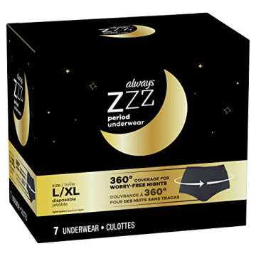 Always ZZZs Overnight Disposable Period Underwear for Women - Leakproof Comfort and Convenience