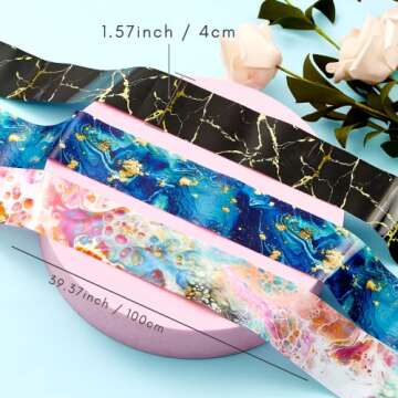 Makartt 10 Rolls Nail Foil Transfer Stickers Set, Marble Print Nail Foil Sheets Adhesive Nail Decals Nail Art Design Tool for Women Girls DIY Nail Decoration(MakarttUKG0420)