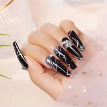 Makartt 10 Rolls Nail Foil Transfer Stickers Set, Marble Print Nail Foil Sheets Adhesive Nail Decals Nail Art Design Tool for Women Girls DIY Nail Decoration(MakarttUKG0420)