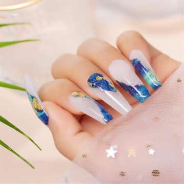 Makartt 10 Rolls Nail Foil Transfer Stickers Set, Marble Print Nail Foil Sheets Adhesive Nail Decals Nail Art Design Tool for Women Girls DIY Nail Decoration(MakarttUKG0420)