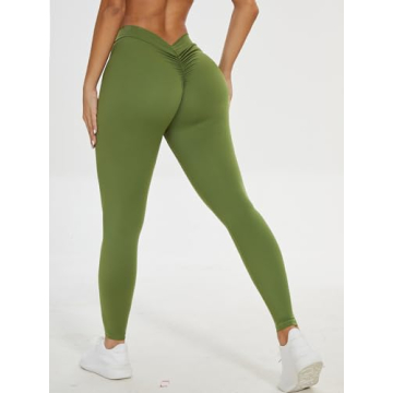 FITTOO V-Back Leggings High Waist Booty Lift Comfortable