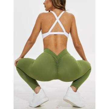 FITTOO V-Back Leggings High Waist Booty Lift Comfortable