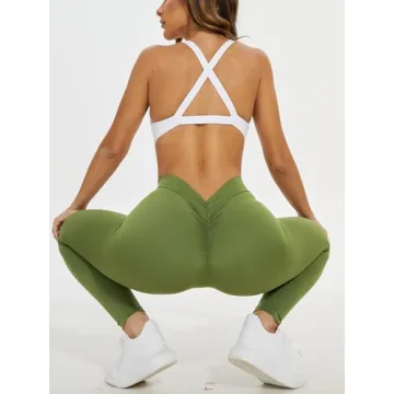 FITTOO V-Back Leggings High Waist Booty Lift Comfortable