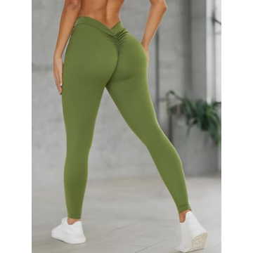 FITTOO V-Back Leggings High Waist Booty Lift Comfortable