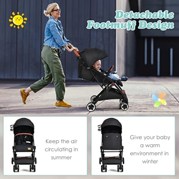 INFANS Lightweight Baby Stroller for Travel with Cup Holder