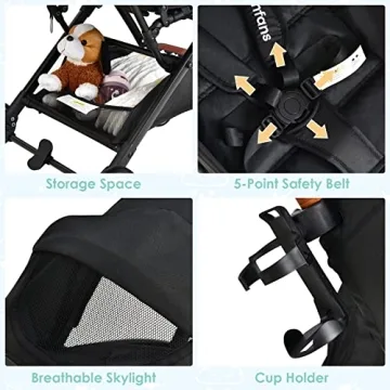 INFANS Lightweight Baby Stroller for Travel with Cup Holder
