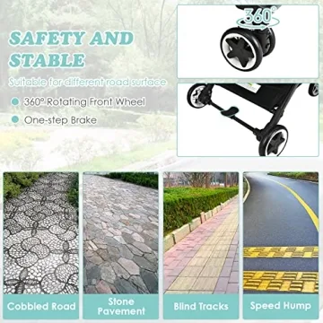 INFANS Lightweight Baby Stroller for Travel with Cup Holder