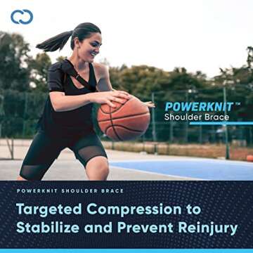 Copper Compression Shoulder Brace | Shoulder Pain Relief with PowerKnit Compression Technology | Shoulder Orthopedic Brace for Men & Women | Torn Rotator Cuff, Dislocation, & Other Shoulder Injuries