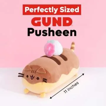 Gund Pusheen Éclair Squisheen Plush, Stuffed Animal for Ages 8 and Up, Brown/Yellow, 11”