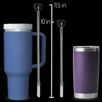 Lipzi - Anti Wrinkle Straw - Stainless-Steel anti-wrinkle drinking straws, Reusable Straws with Clea...