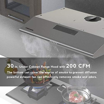 FIREGAS 30" Range Hood with LED and 3 Speed Fan