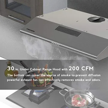 FIREGAS 30" Range Hood with LED and 3 Speed Fan