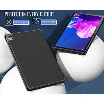 MoKo Case Compatible with Lenovo Tab P11 Plus Case 2021(TB-616F)/Tab P11 2020 11 inch (TB-J607F TB-J606X TB-J606F), Origami Standing Shell Cover Case with Multi Angle Magnetic TPU Back Cover, Black