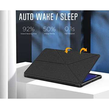 MoKo Case Compatible with Lenovo Tab P11 Plus Case 2021(TB-616F)/Tab P11 2020 11 inch (TB-J607F TB-J606X TB-J606F), Origami Standing Shell Cover Case with Multi Angle Magnetic TPU Back Cover, Black