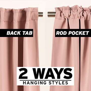 Best Home Fashion Thermal Insulated Blackout Curtains - Dusty Pink (Set of 2 Panels) - 52" W x 96" L
