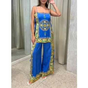 Stylish NUFIWI Women's Floral Summer Pants Set