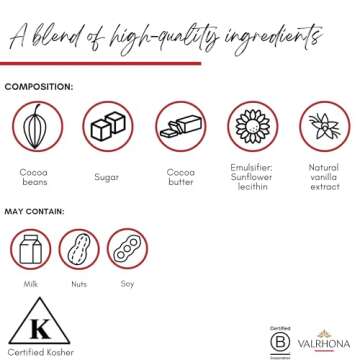 Valrhona Premium Extra Dark Chocolate ABINAO 85% Cacao Tasting Bars - Gourmet French Chocolate Perfect for Eating and Baking and Frostings, Cookies, Cakes, and Brownies. Kosher, 70g (Pack of 3)