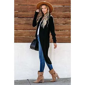 Jayscreate Women's Chunky Knit Cardigan Sweaters Two Ways to Wear Lightweight 2023 Open Front Long Sleeve Cardigan