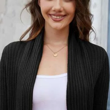 Jayscreate Women's Chunky Knit Cardigan Sweaters Two Ways to Wear Lightweight 2023 Open Front Long Sleeve Cardigan