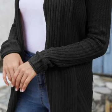 Jayscreate Women's Chunky Knit Cardigan Sweaters Two Ways to Wear Lightweight 2023 Open Front Long Sleeve Cardigan