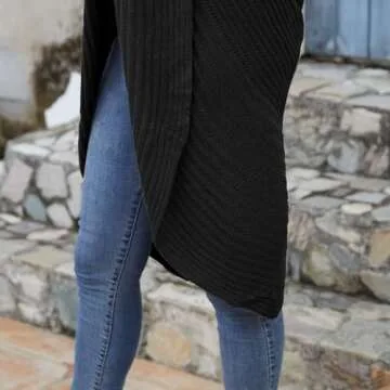 Jayscreate Women's Chunky Knit Cardigan Sweaters Two Ways to Wear Lightweight 2023 Open Front Long Sleeve Cardigan