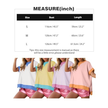 Ymejia Women's Oversized Color Block Tops Short Sleeve Side Split High Low Hem Trendy Loose Fit Y2k Summer Tee Tops 2024 White