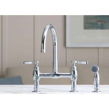 Stylish Parq Bridge Kitchen Faucet with Sidespray