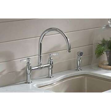 Stylish Parq Bridge Kitchen Faucet with Sidespray