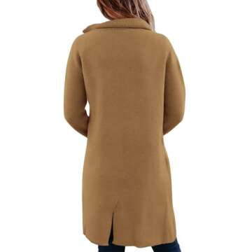 KIRUNDO Stylish Cardigan Sweaters for Women - Fall 2025 Open Front Warm Coat