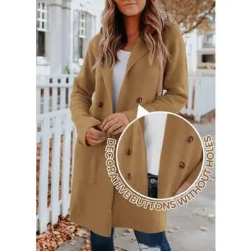 KIRUNDO Women's Open Front Cardigan - Trendy Winter Layering