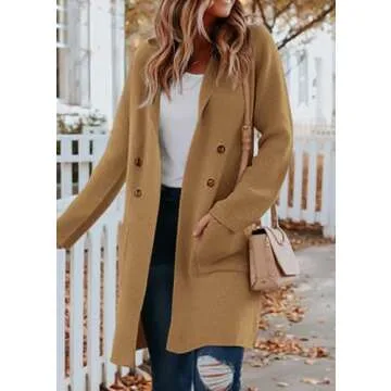 KIRUNDO Women's Open Front Cardigan - Trendy Winter Layering