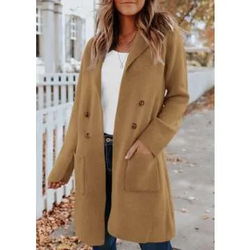 KIRUNDO Women's Open Front Cardigan - Trendy Winter Layering