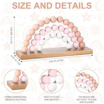 Arrowbash Cute Pink Rainbow Girls Room Decoration 8.66 x 5 Inch Boho Standability Pastel Kids Nurser...