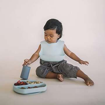 Durable Baby Bib Set - Adjustable Silicone Bibs (2 Pack)