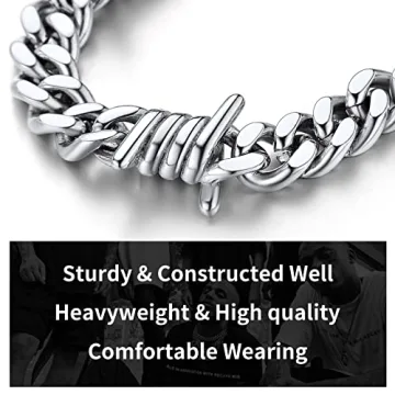 Durable Stainless Steel Gothic Punk Bracelet for Men