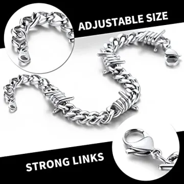Durable Stainless Steel Gothic Punk Bracelet for Men