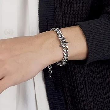 Durable Stainless Steel Gothic Punk Bracelet for Men