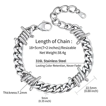 Durable Stainless Steel Gothic Punk Bracelet for Men
