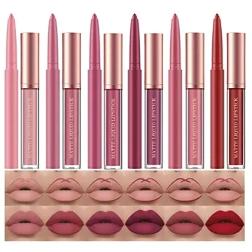 BestLand 12Pcs Matte Liquid Lipstick + Lip Liner Set - Long Wear & Waterproof
