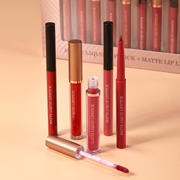 BestLand Liquid Lipstick & Liner Set - 12 Pcs