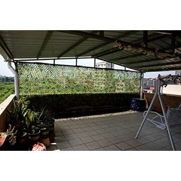 Ginsco Camo Netting, 6.5ft x 20ft 2m x 6m Woodland Camouflage Net for Hunting Blind Sunshade Camping Watching Hide Airsoft Shooting Military Theme Party Decorations Privacy Fence Screen