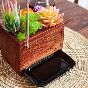 ORIGARDEN Succulent Pot Planter Vintage Home-Decor - Plant Pot Indoor for Succulents Plants Live,Small Flower Pot Retro Radio Desk Decor Container for Air Plant