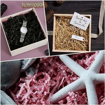 YHXKJ Crinkle Paper for Gift Box (1/2 LB) Crinkle Cut Paper Shred Filler,Shredded Paper Filler Packing Gift Wrap Easter Basket Grass Filler-Bright Green