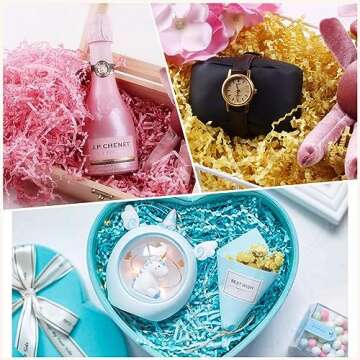 YHXKJ Crinkle Paper for Gift Box (1/2 LB) Crinkle Cut Paper Shred Filler,Shredded Paper Filler Packing Gift Wrap Easter Basket Grass Filler-Bright Green