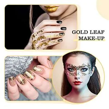 Cunhill 100 Sheets Gold Foil Paper Art Gold Foil Sheets Gilding Brush Thin Gold Leaf Sheets Gold Foil Paper Craft for Arts Painting Gilding Crafting Decoration, 5.5 x 5.5 Inches (Gold)